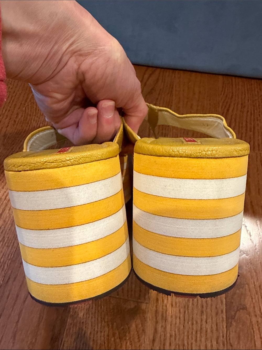 Prada Yellow Leather Platform Thong Sandals - Picture 7 of 17
